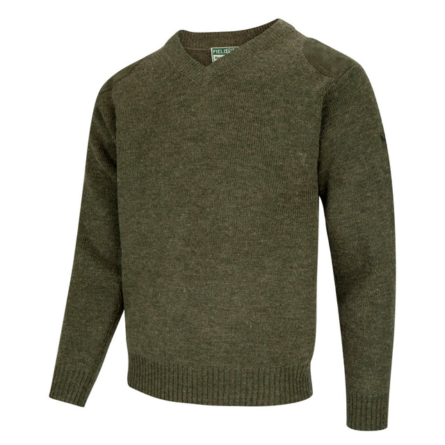 Hoggs of Fife Melrose Men's V-Neck Hunting Pullover Sweatshirt #colour_loden