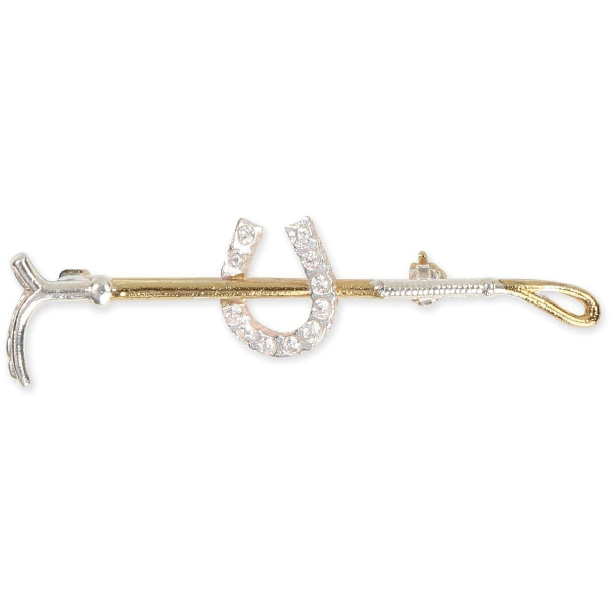 Shires Gold Crop with Small Diamante Horse Shoe